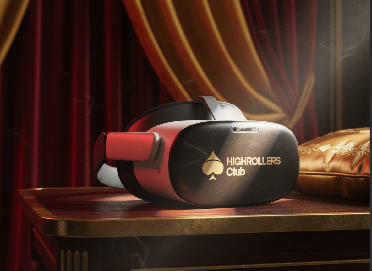 VIP player wearing a Highrollers Club VR headset
